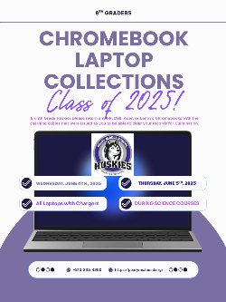 Los estudiantes de octavo grado para cumplir con la elegibilidad de culminación deben presentar toda la tecnología emitida. 8th Graders to meet Culmination Eligibility you must submit all issued Technology.